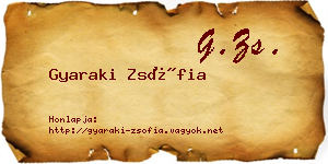 Gyaraki Zsófia névjegykártya