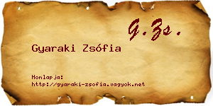 Gyaraki Zsófia névjegykártya